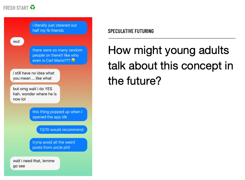 Speculative futuring — how young adults might talk about the concepts