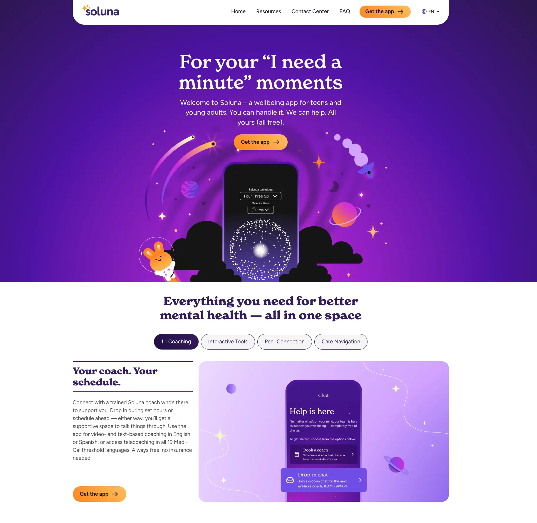 Soluna landing page