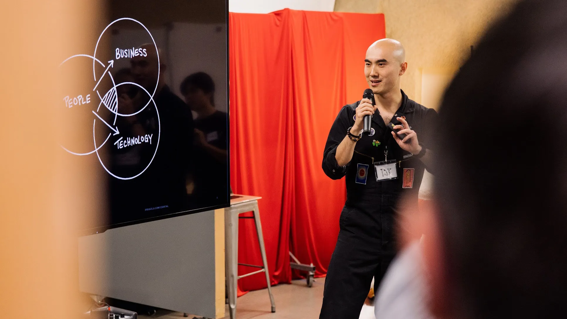 YC lecturing human-centered design at Stanford University d.school