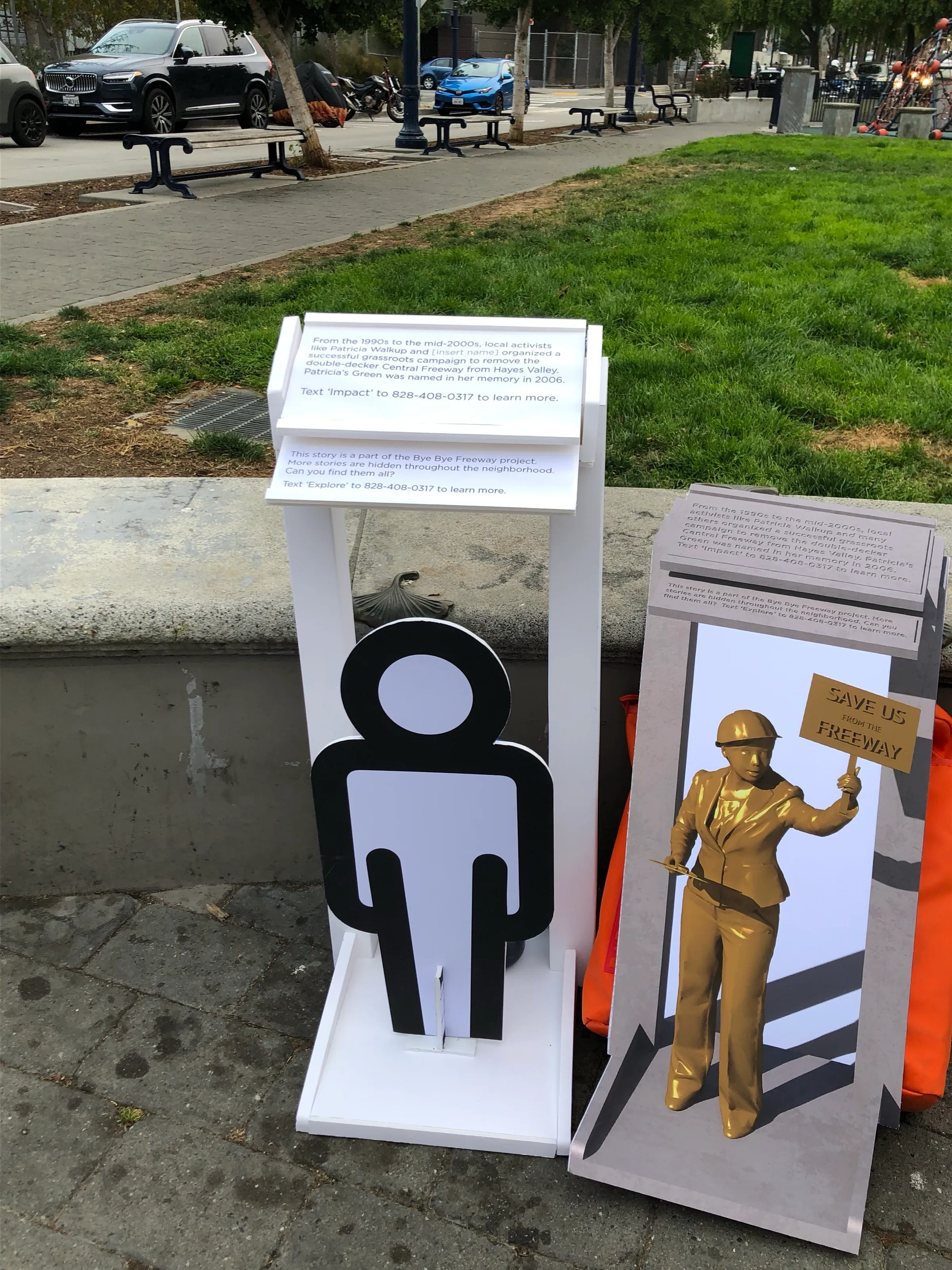 Full-scale installation prototype in Patricia's Green