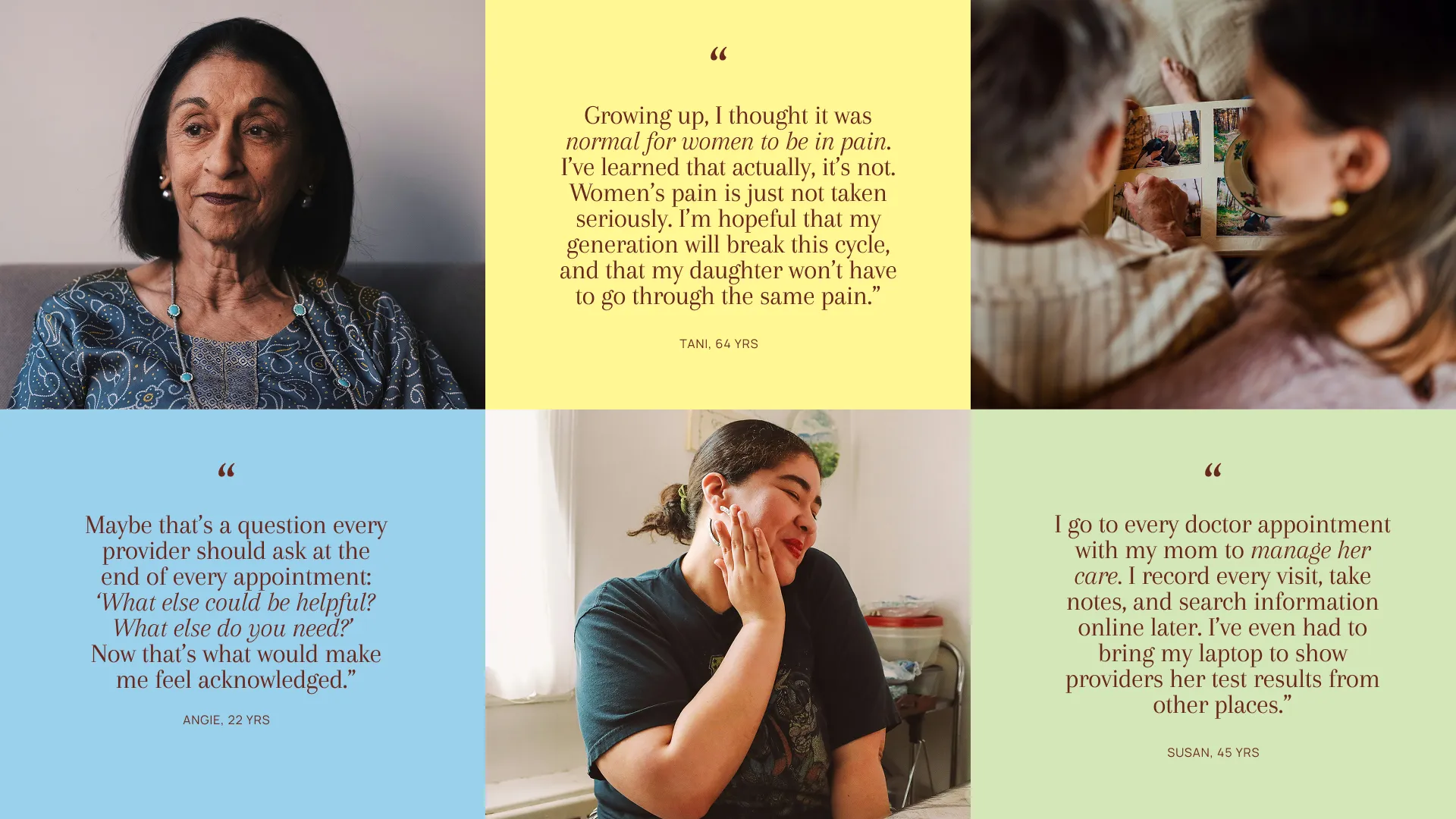 Voices from the research, women describing going unheard in care