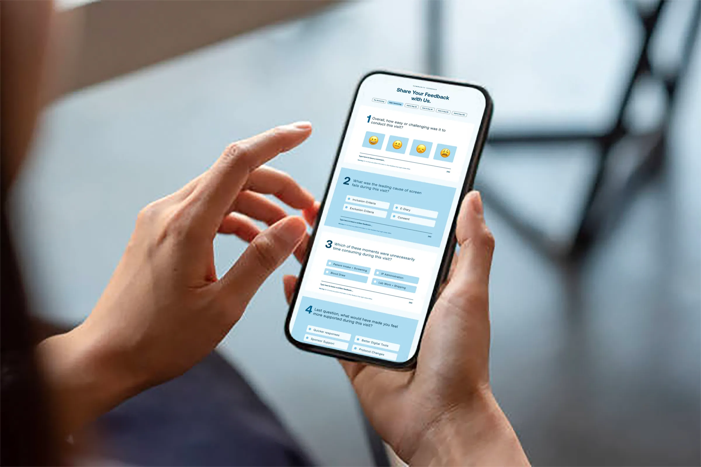 Site-facing experience — mobile view