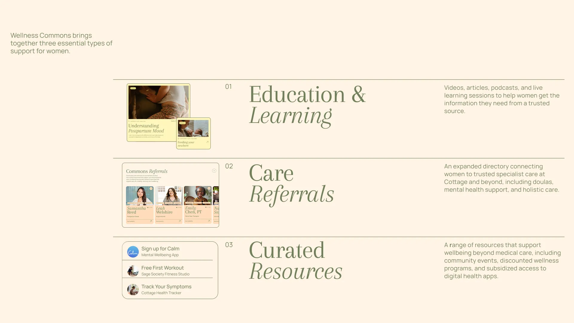 Wellness Commons: education & learning, care referrals, and curated resources